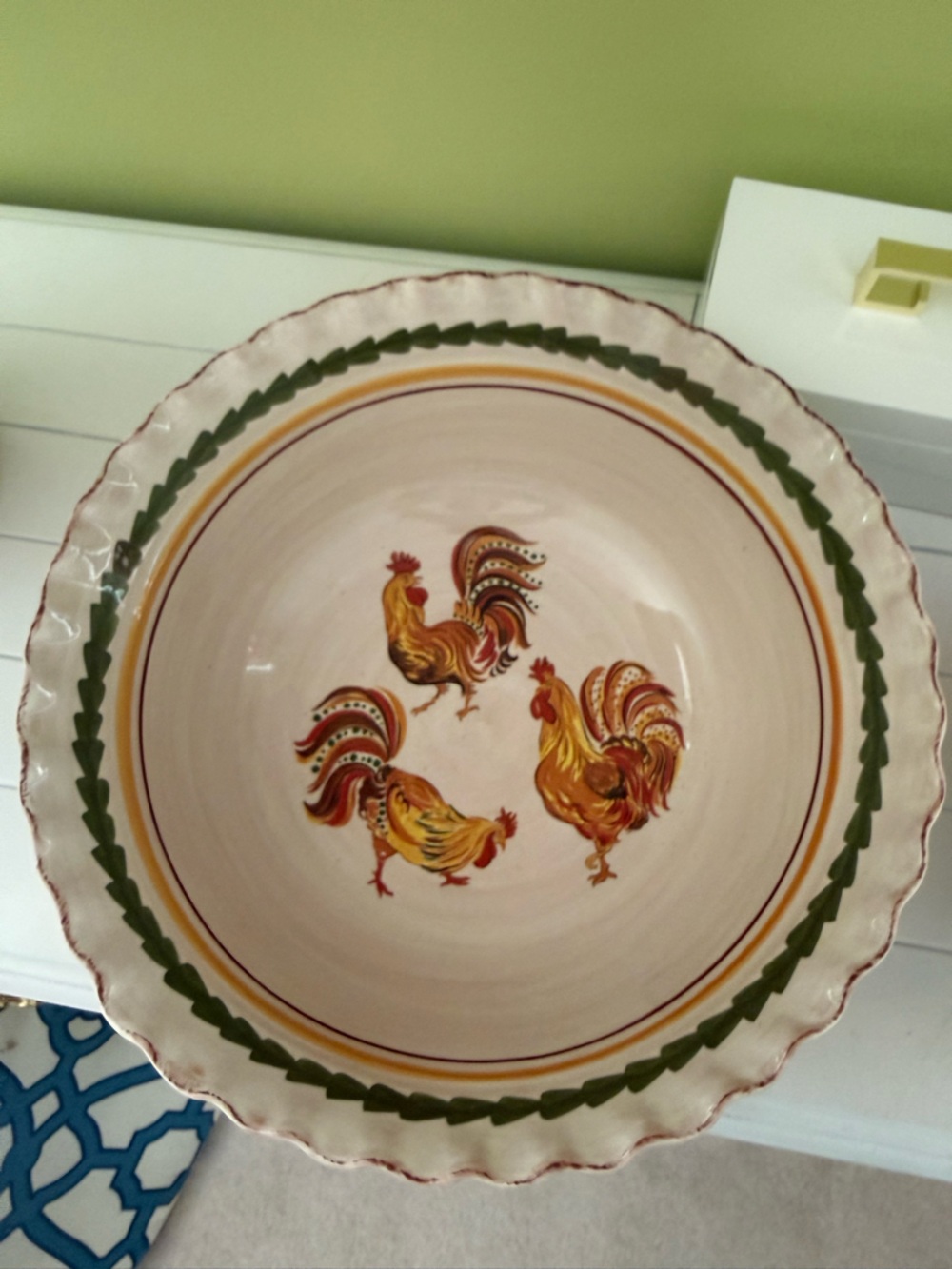 Williams Sonoma Extra large Tuscan Rooster bowl. NWT